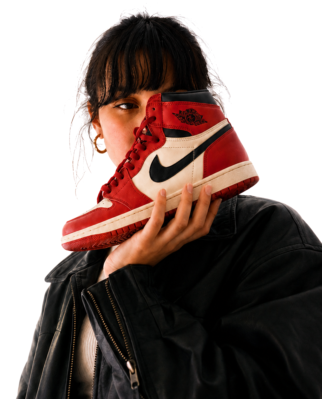 VYV thrift fashion — sneakers and curated streetwear on model